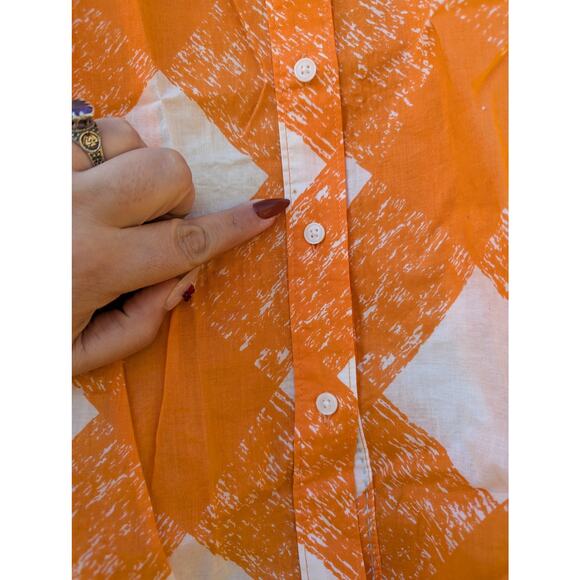 Boden Natural Fiber Cotton Orange Sleeveless Button Blouse 6 Camp Vacation - Picture 2 of 7